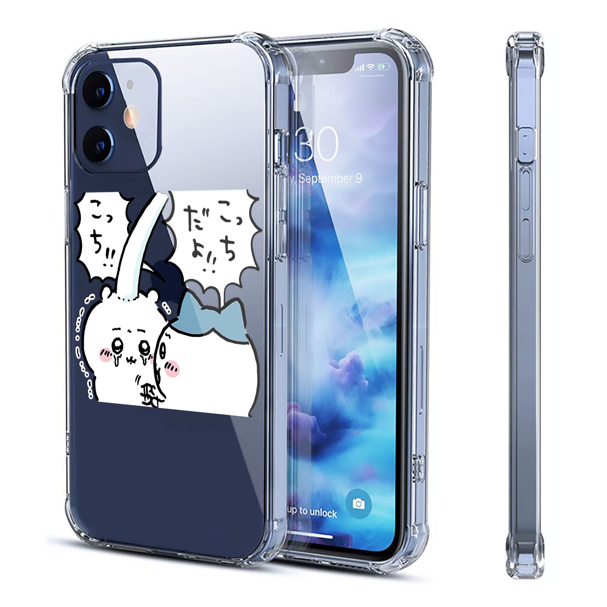 （画像用） ちいかわ ハチワレ Chii-kawa hachiware 【iPhone 12シリーズ対応】透明スマホケース（クリアソフトケース）